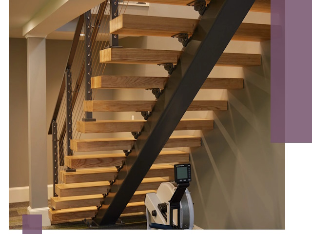 Лестницы на монокосоурах под ключ в Зеленодольске - изготовление и монтаж