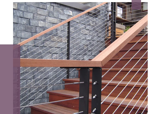 Тросовые перила под ключ в Зеленодольске от 7866 руб.