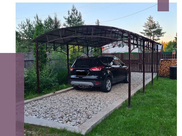 Навесы для автомобиля в Зеленодольске от 13300 руб.  | ПРОЛЁТ-Злн