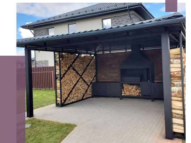 Навесы для барбекю в Зеленодольске от 12886 руб. под ключ | ПРОЛЁТ-Злн