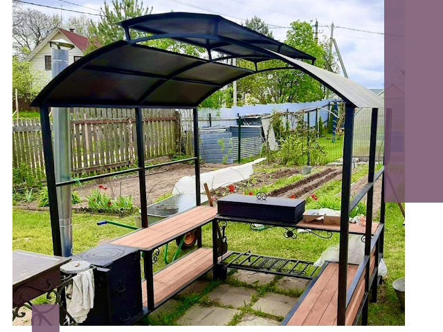 Навесы для барбекю в Зеленодольске: изготовление, монтаж и демонтаж