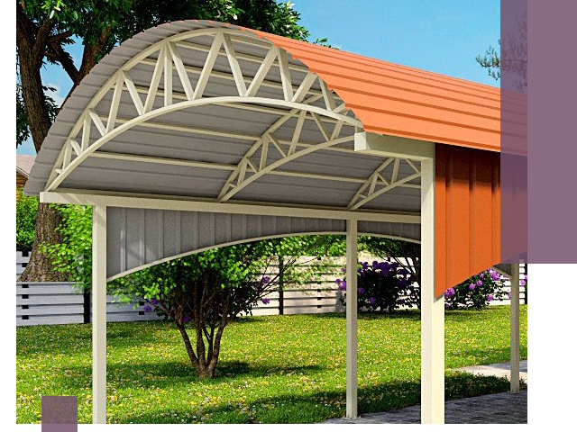 Навесы из профнастила под ключ в Зеленодольске — установка и монтаж