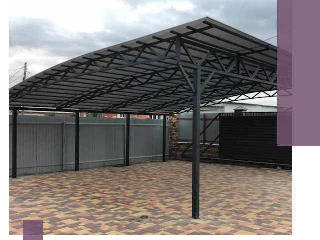 Металлические навесы под ключ в Зеленодольске — изготовление и монтаж