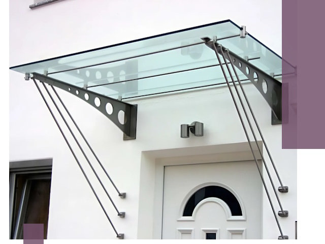 Козырьки над входом под ключ в Зеленодольске — изготовление и монтаж