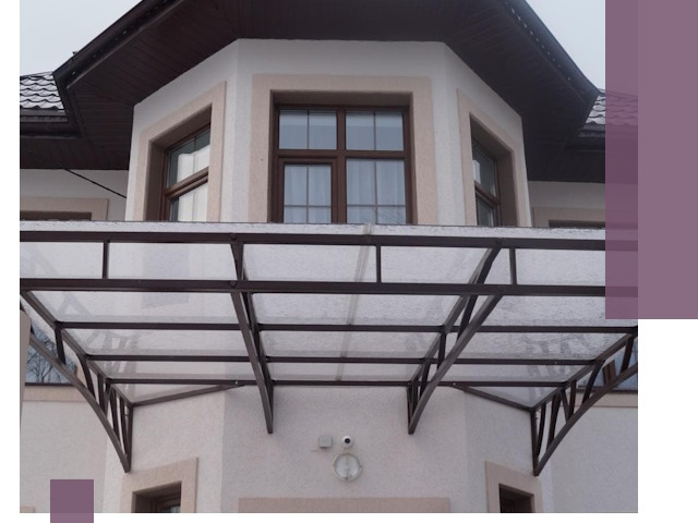 Козырьки из поликарбоната под ключ в Зеленодольске