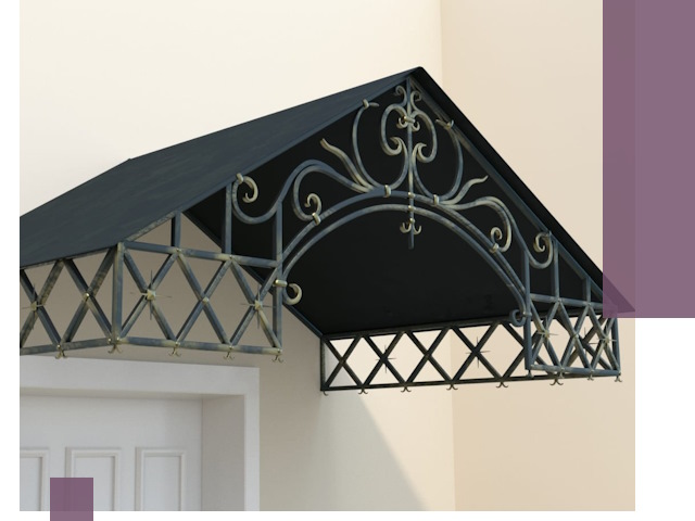 Двускатные металлические козырьки под ключ в Зеленодольске