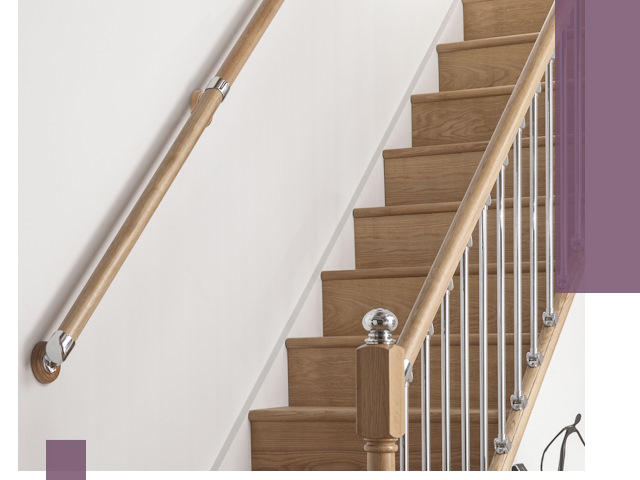 Пристенные поручни из стали и нержавейки под монтаж в Зеленодольске